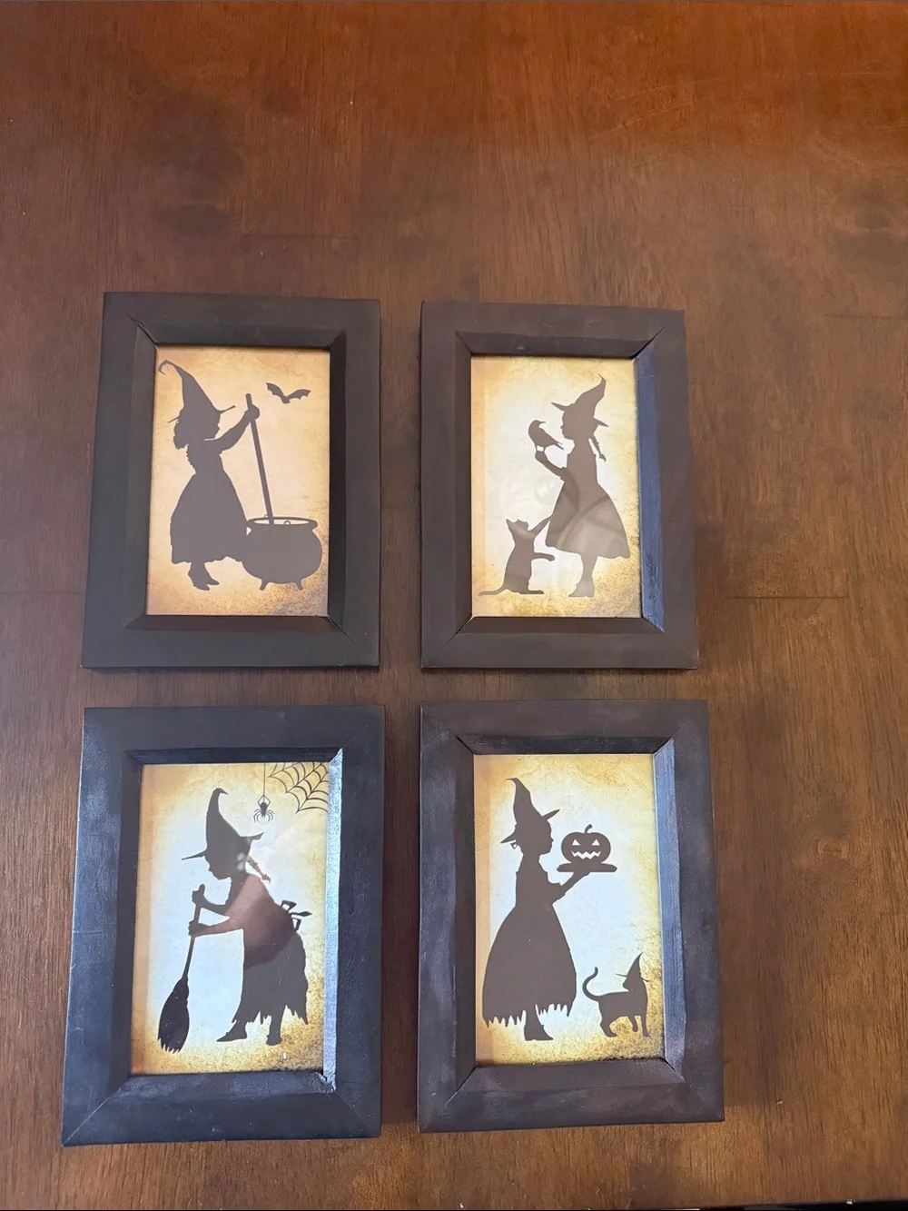 Madison Bay Black Witch Silhouette Wall Art Set with Black Frames